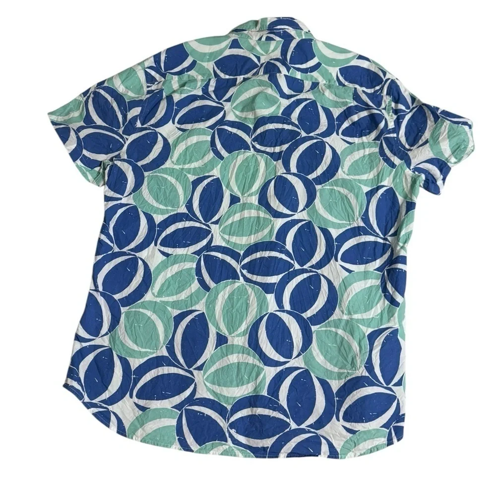 Men's J Crew Beach Ball  Hawaiian Style Short Sleeve Button Down mt14